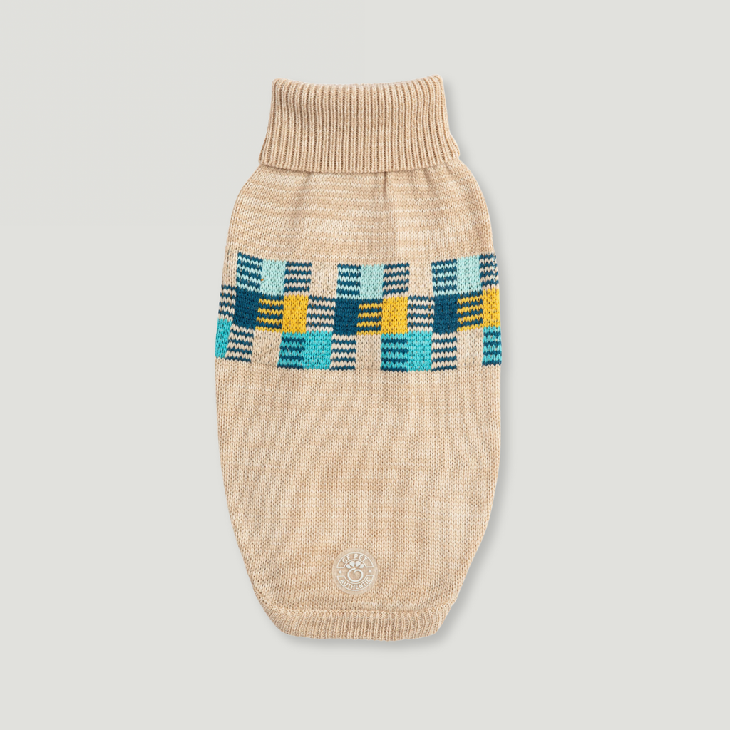 ARIMO “Winter Sailor” Dog Sweater — Oatmeal Multi