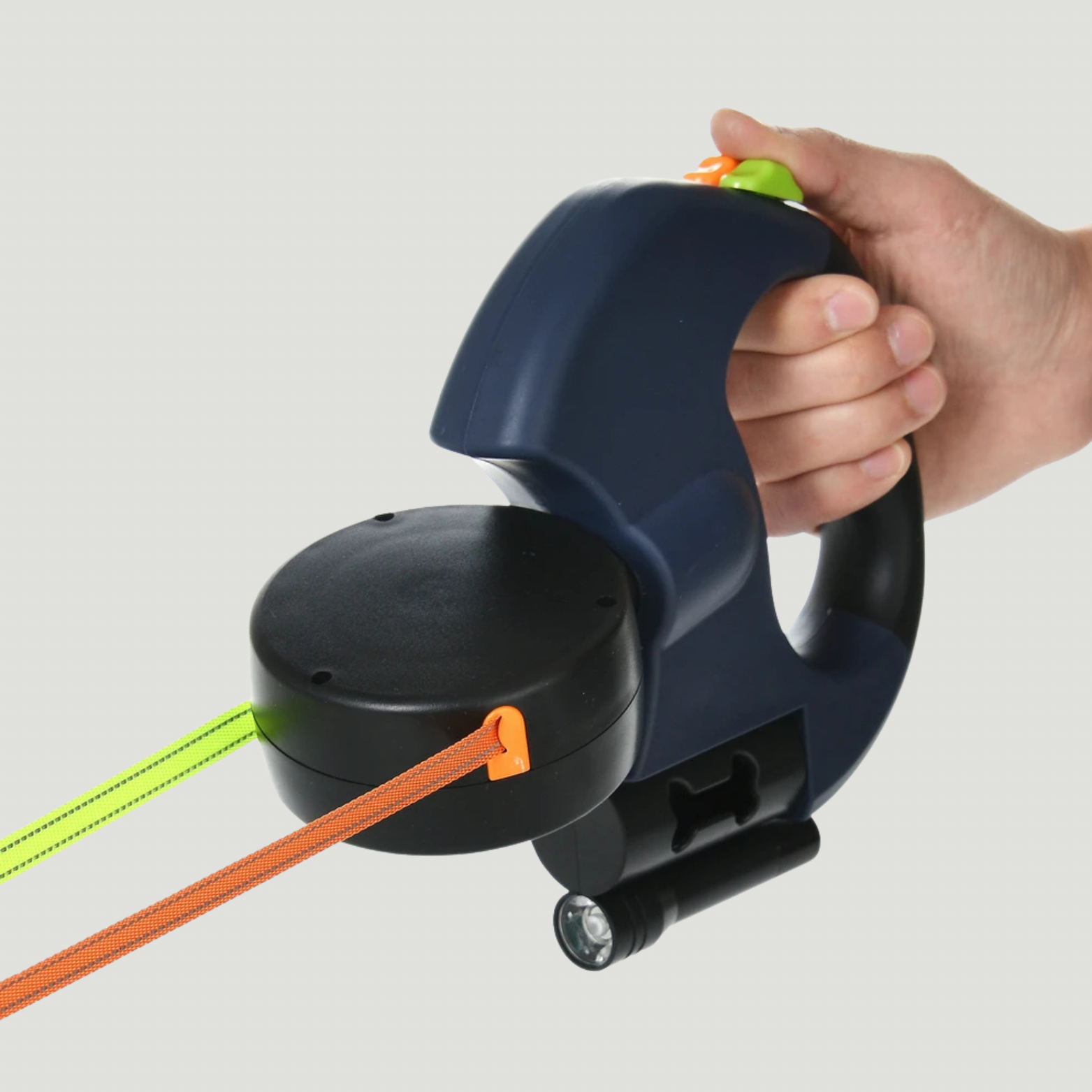 3M Retractable Dual Dog Leash with LED Light & 360° No-Tangle Design