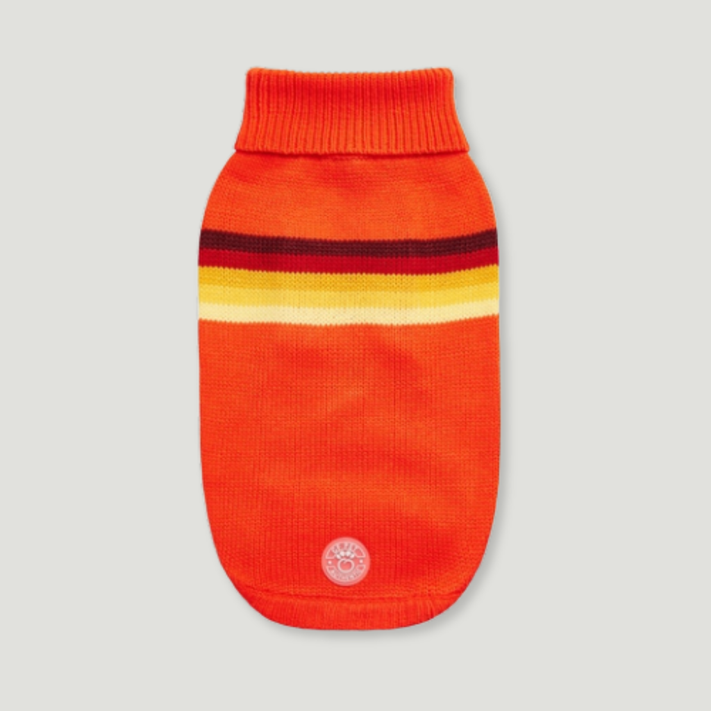 ARIMO “Retro Stripe” Dog Sweater — Orange