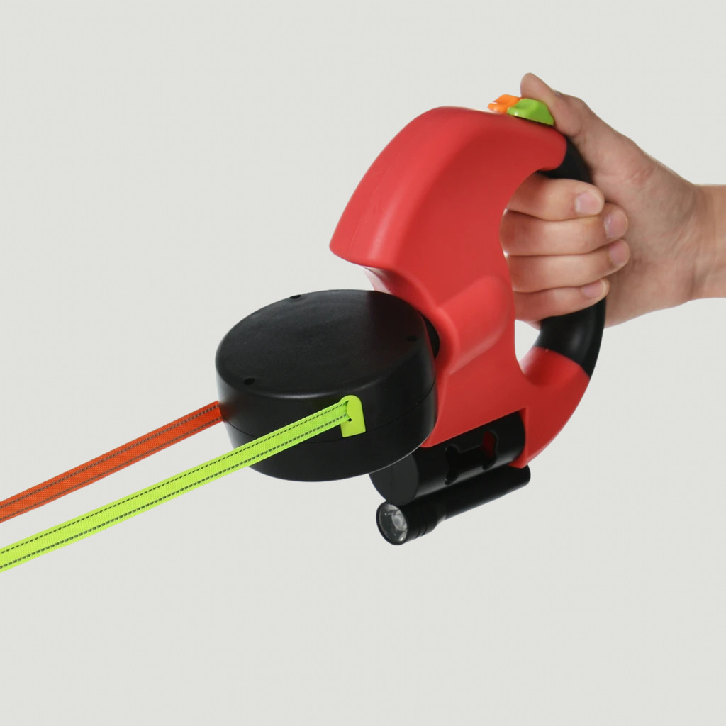 3M Retractable Dual Dog Leash with LED Light & 360° No-Tangle Design