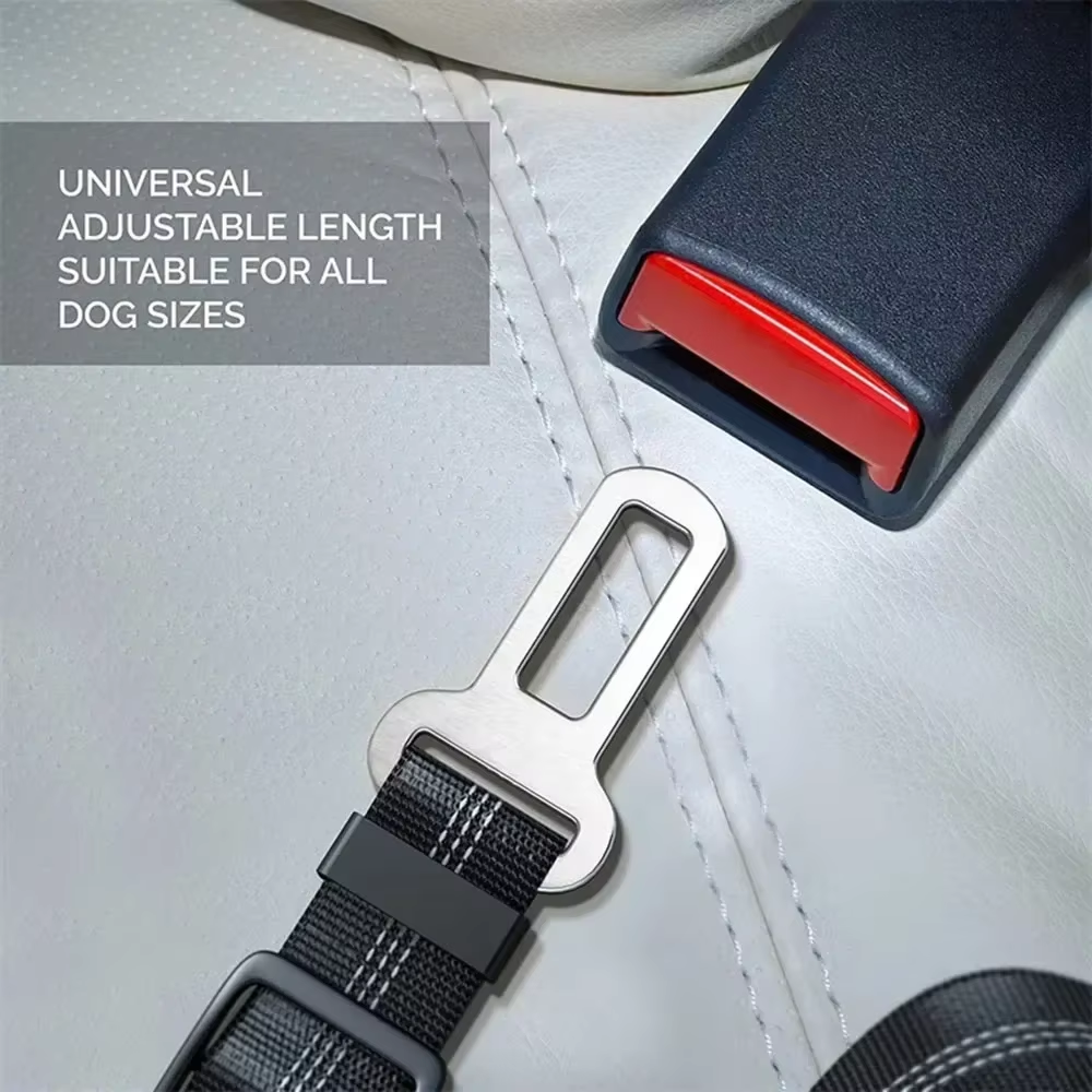 Adjustable Reflective Dog Car Seat Belt with Shock Absorber