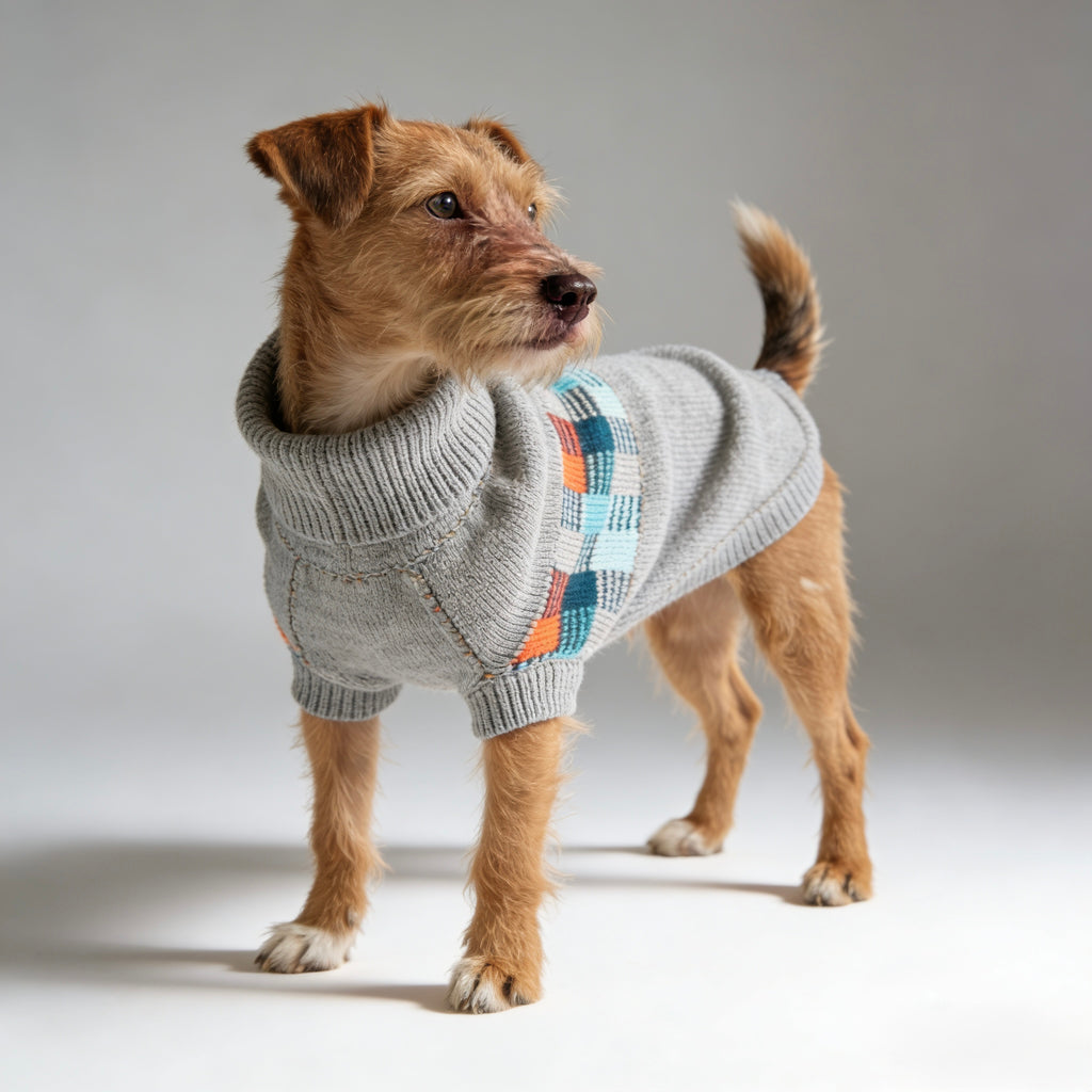 ARIMO “Winter Sailor” Dog Sweater — Grey Multi