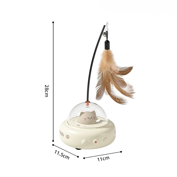 Smart UFO Cat Toy – Auto Feather Teaser with LED Light