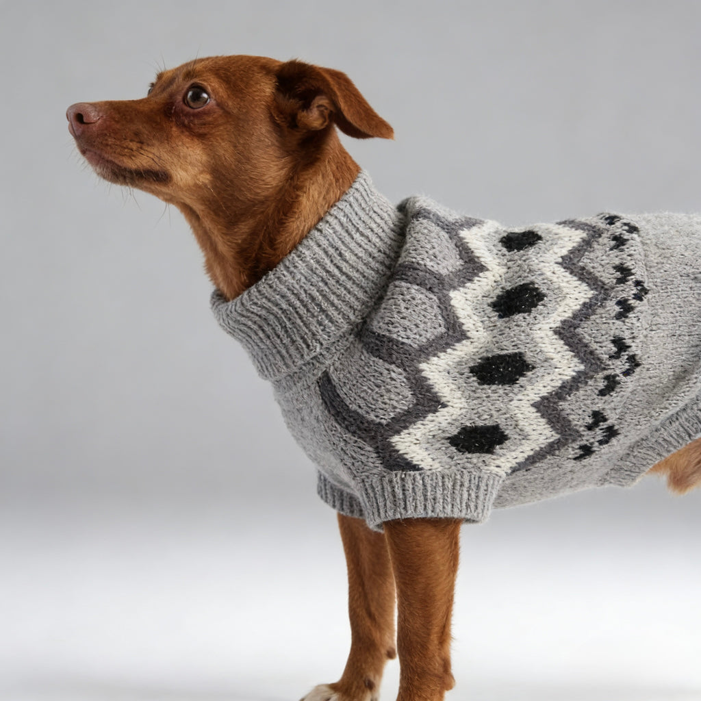ARIMO “Heritage Knit” Dog Sweater — Grey Mix
