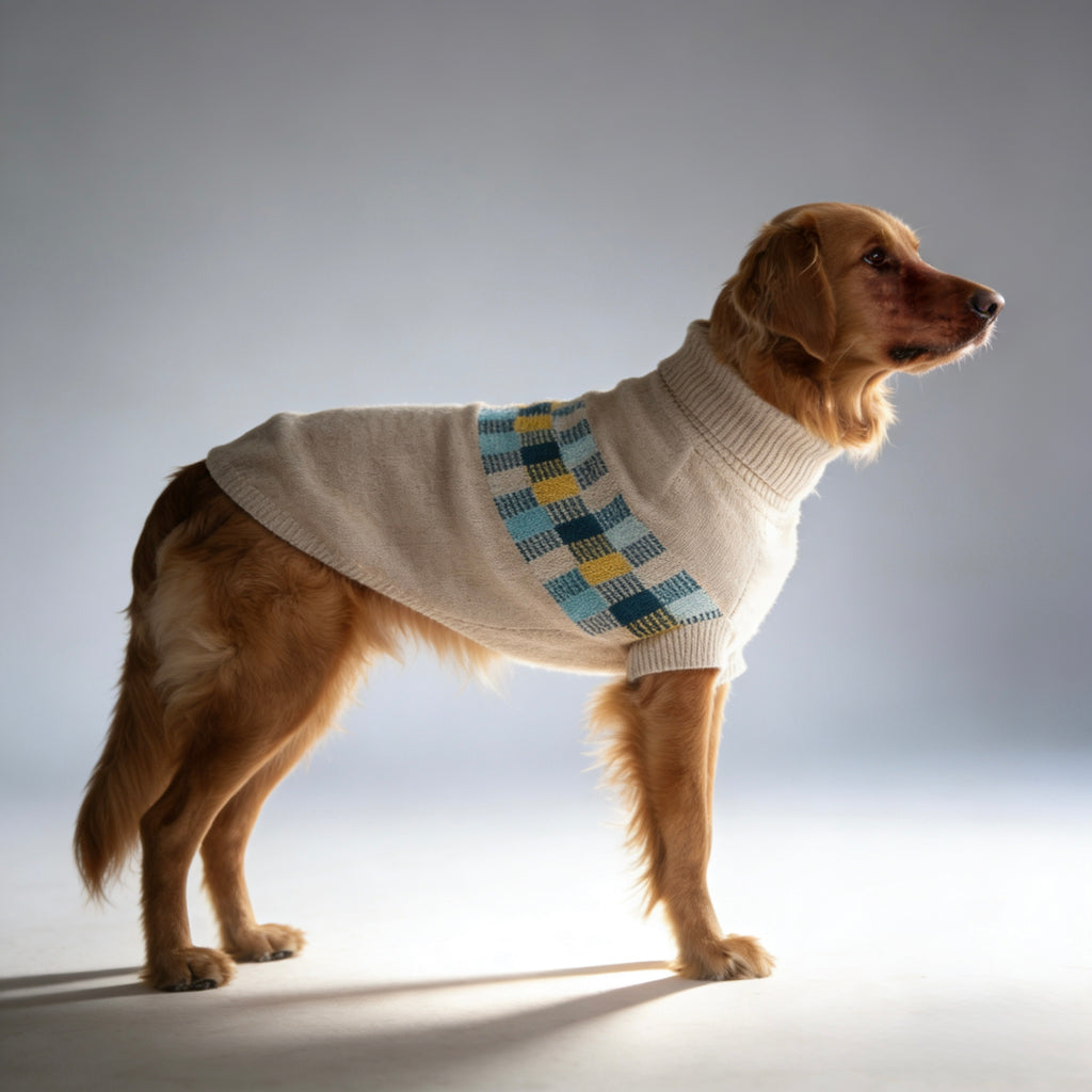 ARIMO “Winter Sailor” Dog Sweater — Oatmeal Multi