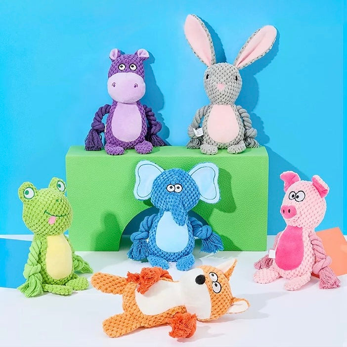 Little Buddies Crinkle & Squeaky Plush Dog Toy