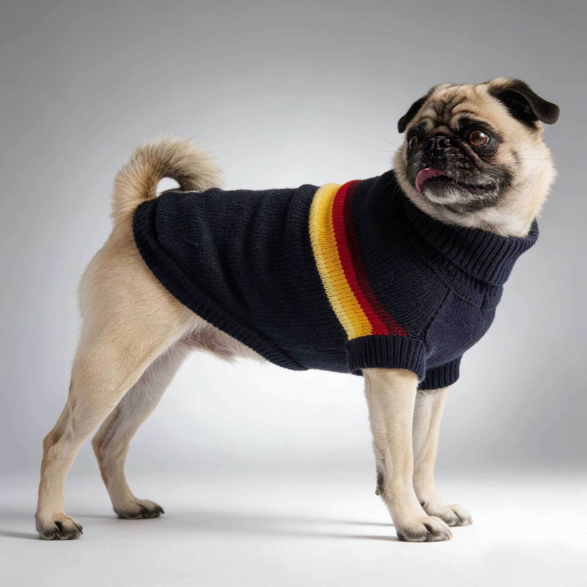 ARIMO “Retro Stripe” Dog Sweater — Navy