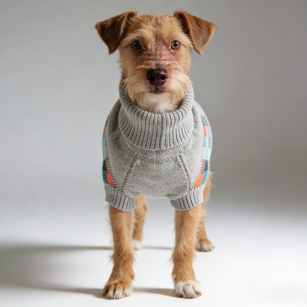 ARIMO “Winter Sailor” Dog Sweater — Grey Multi