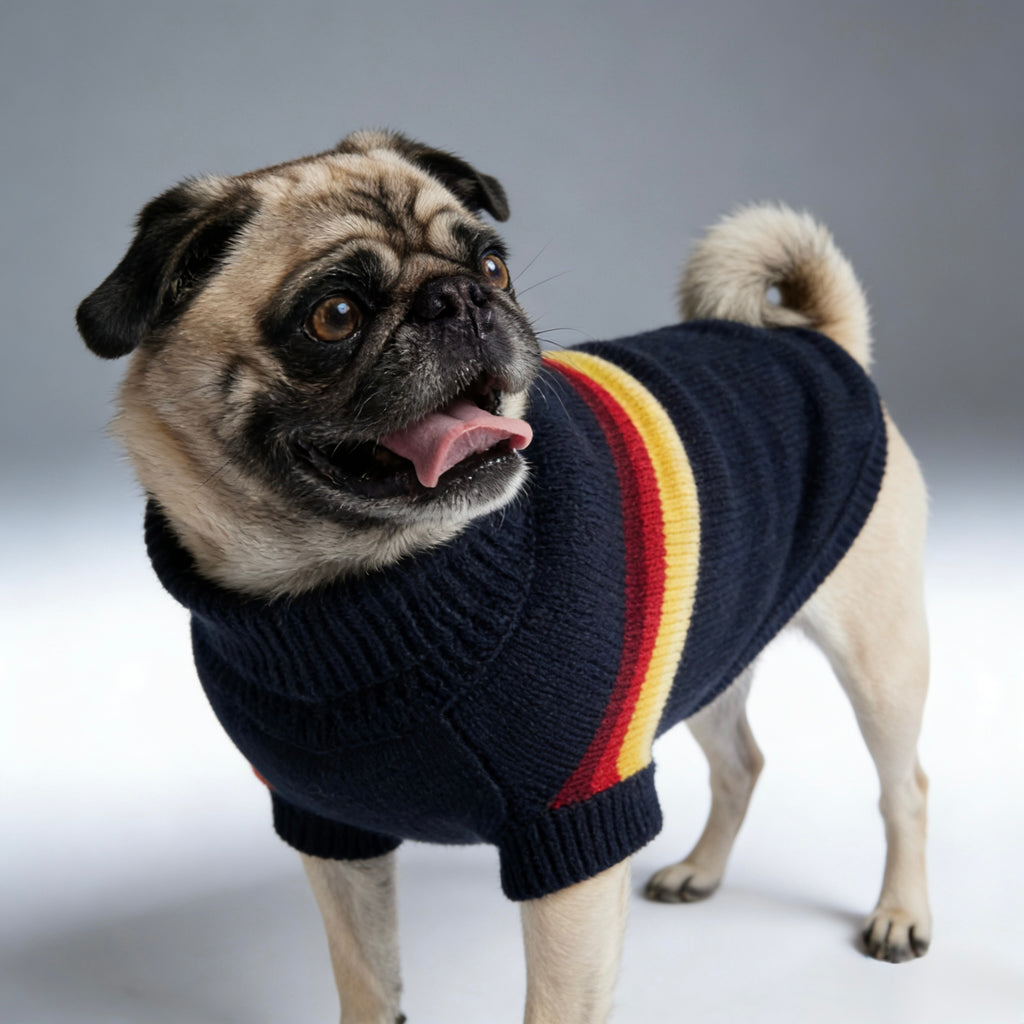 ARIMO “Retro Stripe” Dog Sweater — Navy