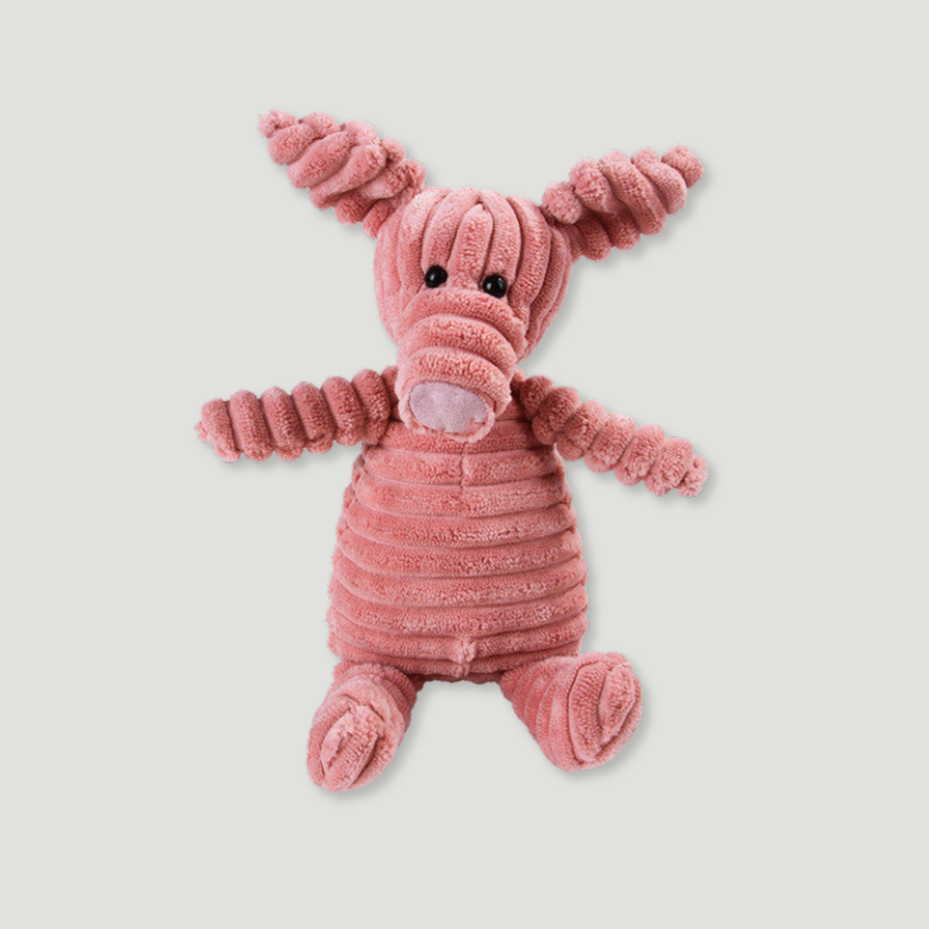 Corduroy Animal Squeaky Toy