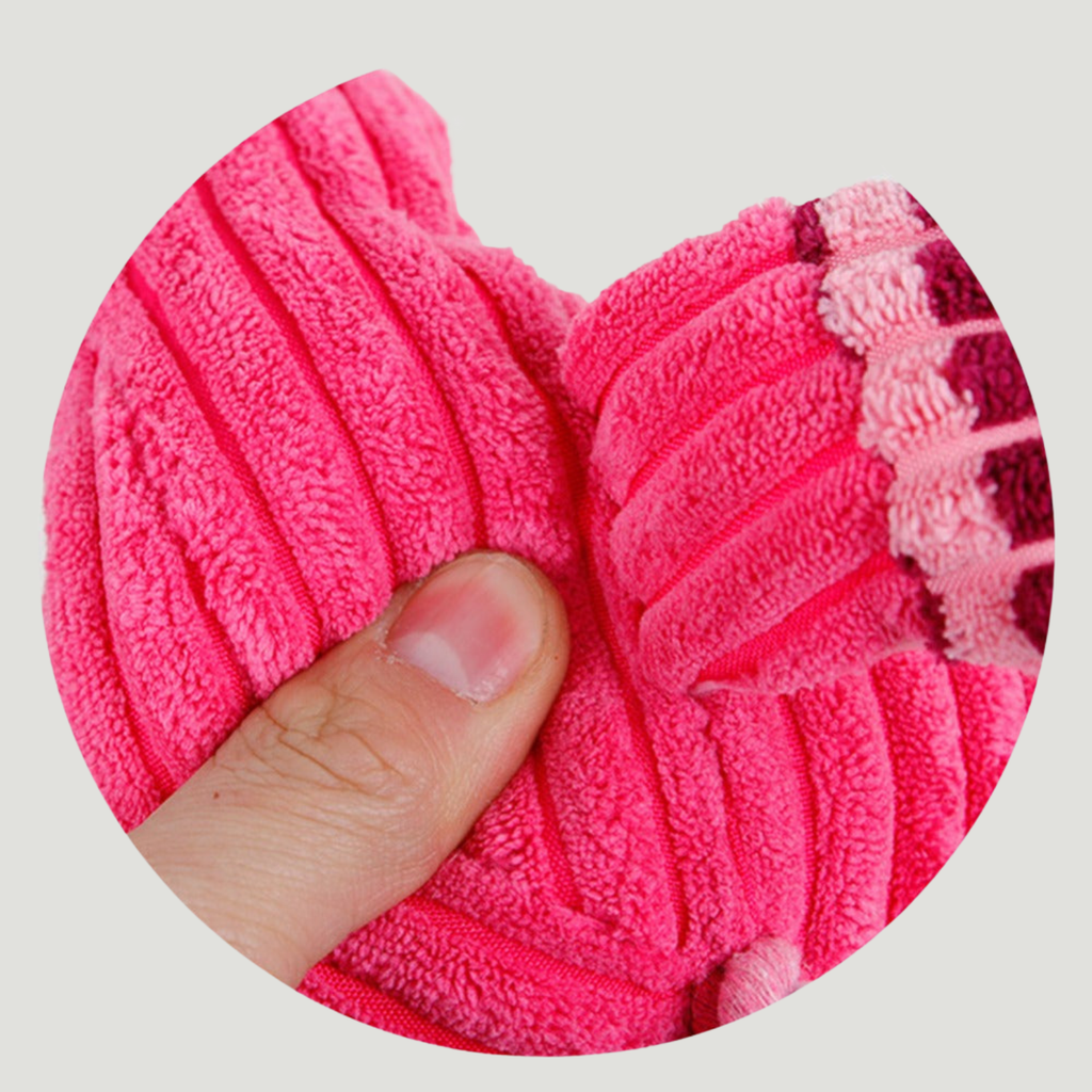 Corduroy Animal Squeaky Toy