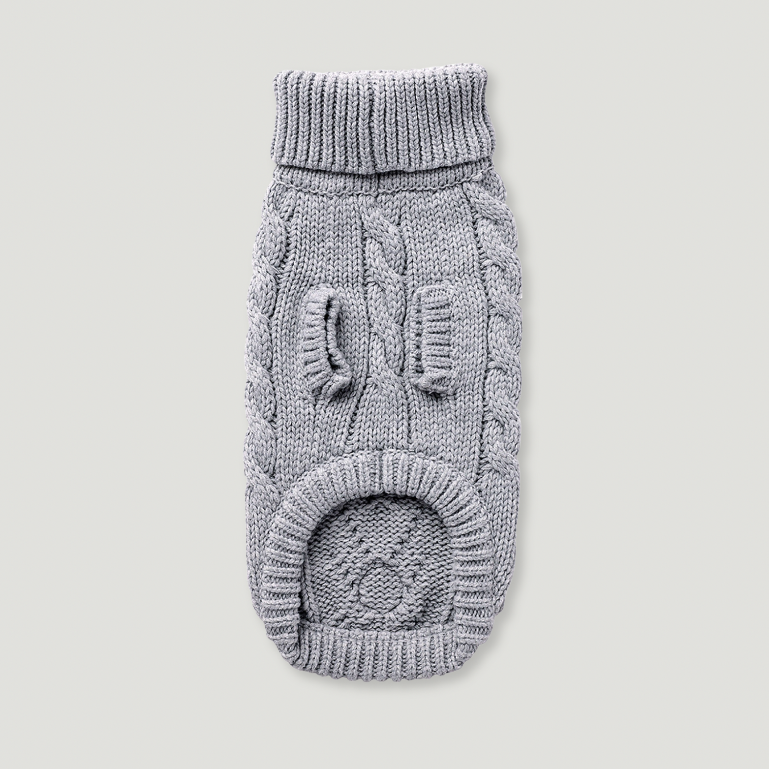 ARIMO “Chunky Cable-Knit” Dog Sweater — Grey