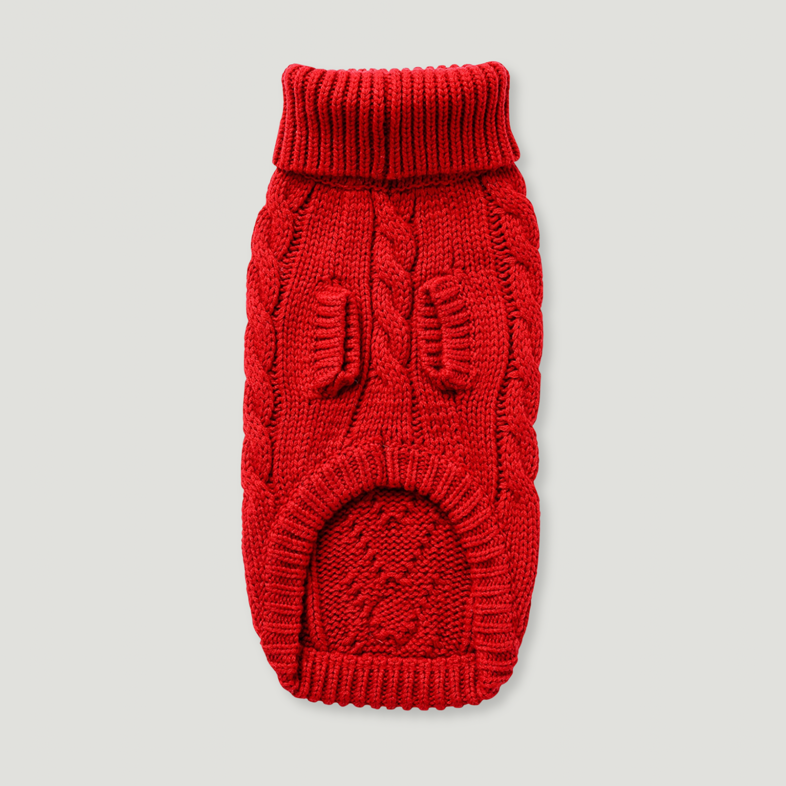 ARIMO “Chunky Cable-Knit” Dog Sweater — Red