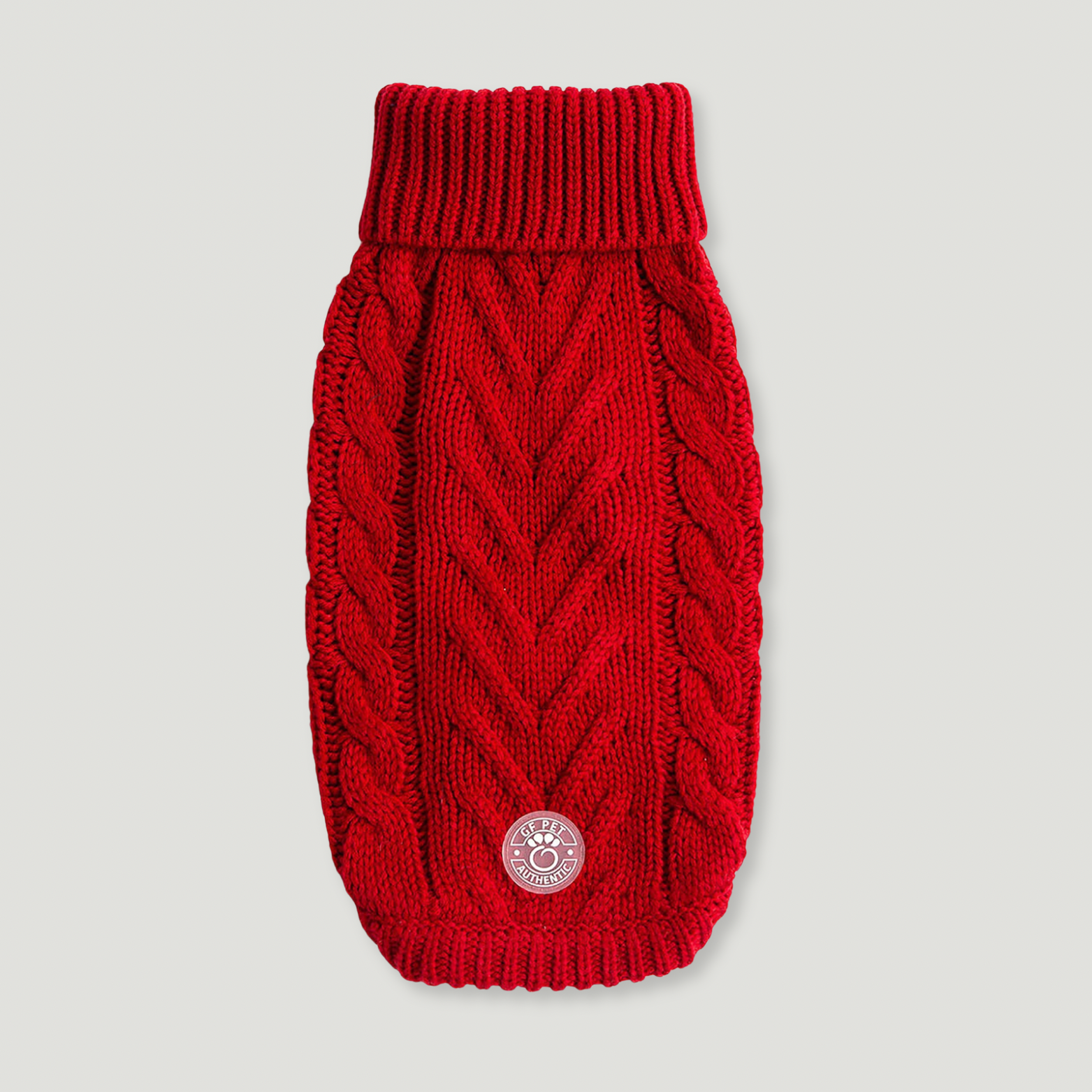 ARIMO “Chunky Cable-Knit” Dog Sweater — Red