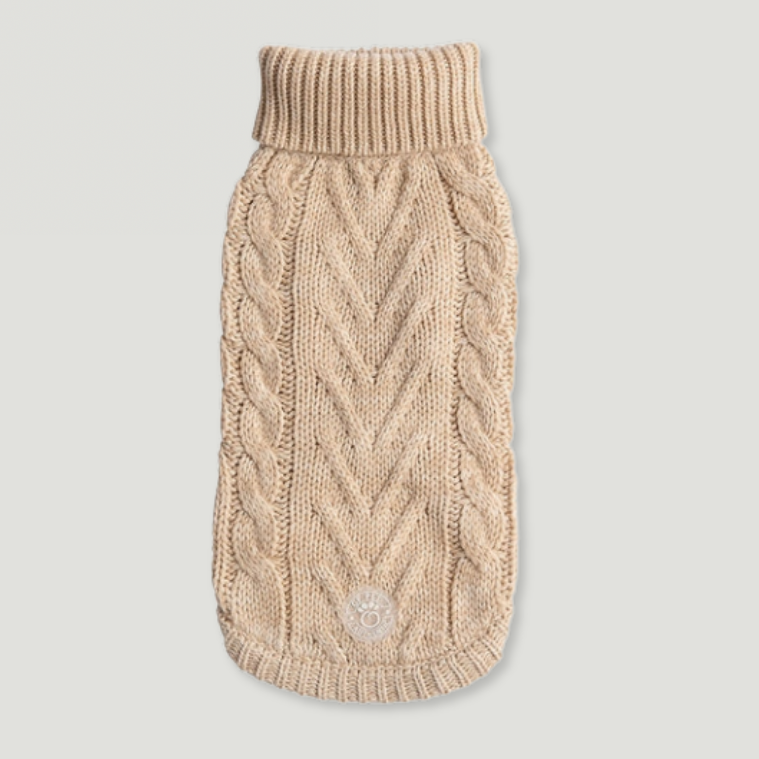 ARIMO “Chunky Cable-Knit” Dog Sweater — Oatmeal