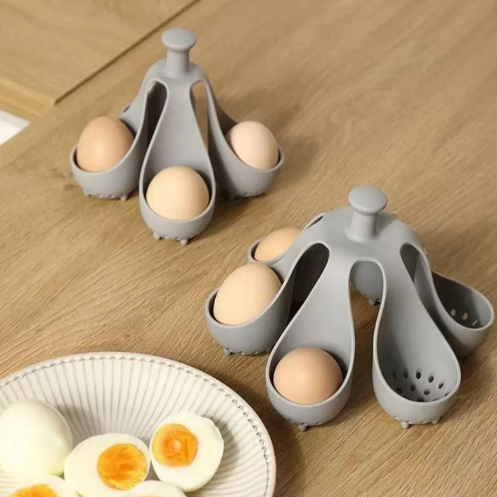 Silicone Egg Cooker High-Temperature Resistant Silicone Steaming Eggs Boiler for Home Quick Breakfast Prep Kitchen Tools