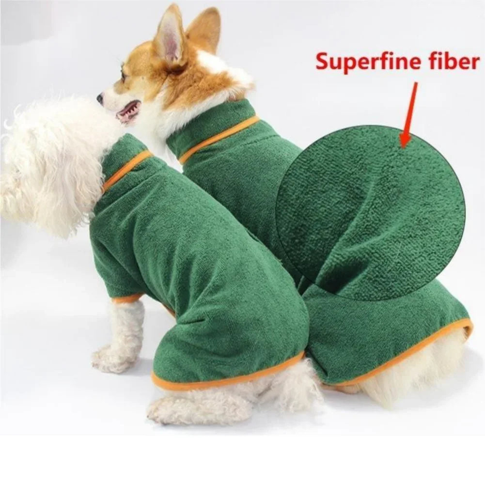 Dog Bathrobe Bath Towel Robe Absorbent Soft Towel