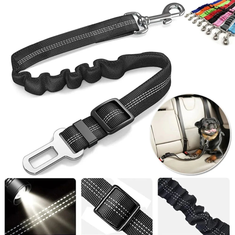 Adjustable Reflective Dog Car Seat Belt with Shock Absorber