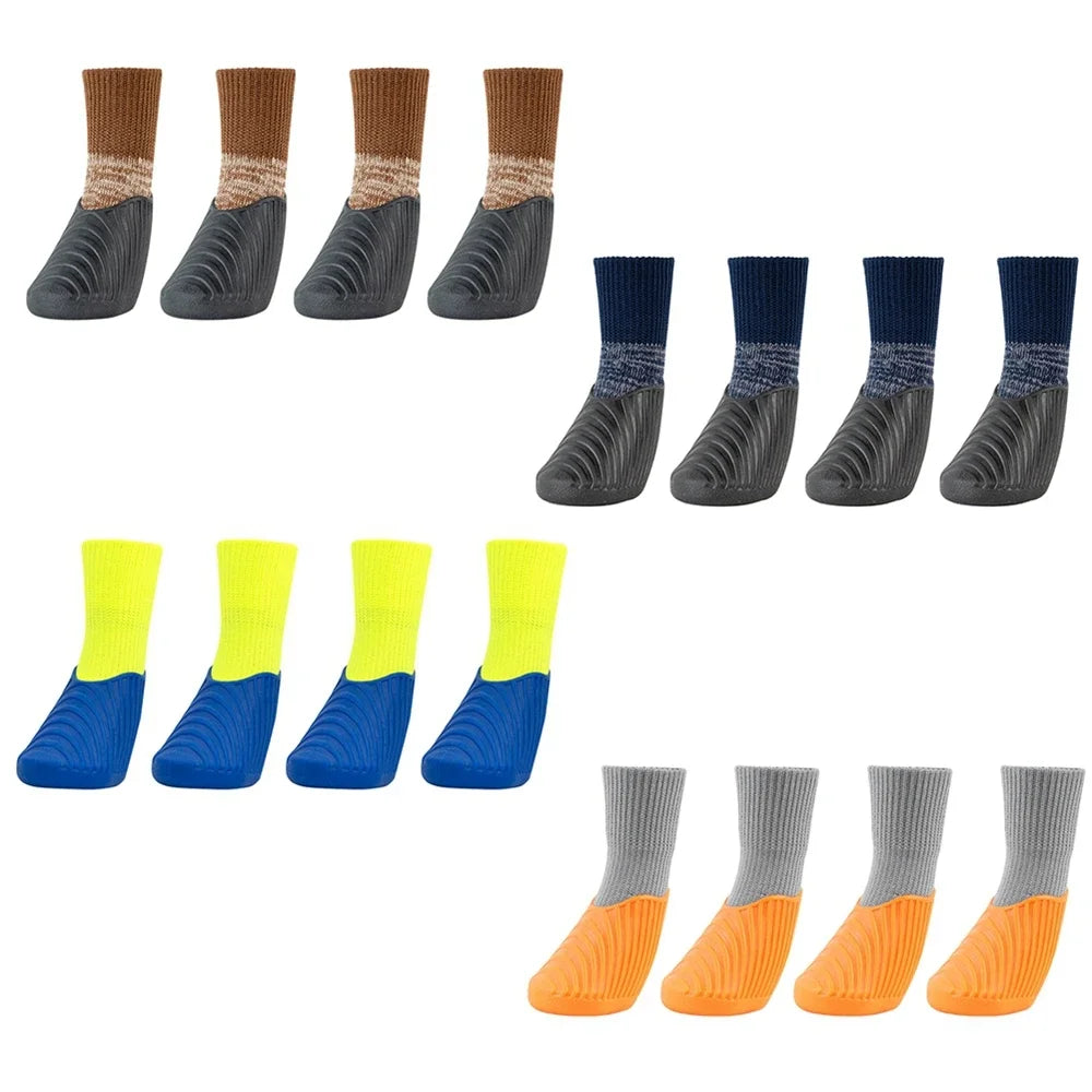 4PCS Dog Shoes Waterproof Fall Winter Pet Snow Boots