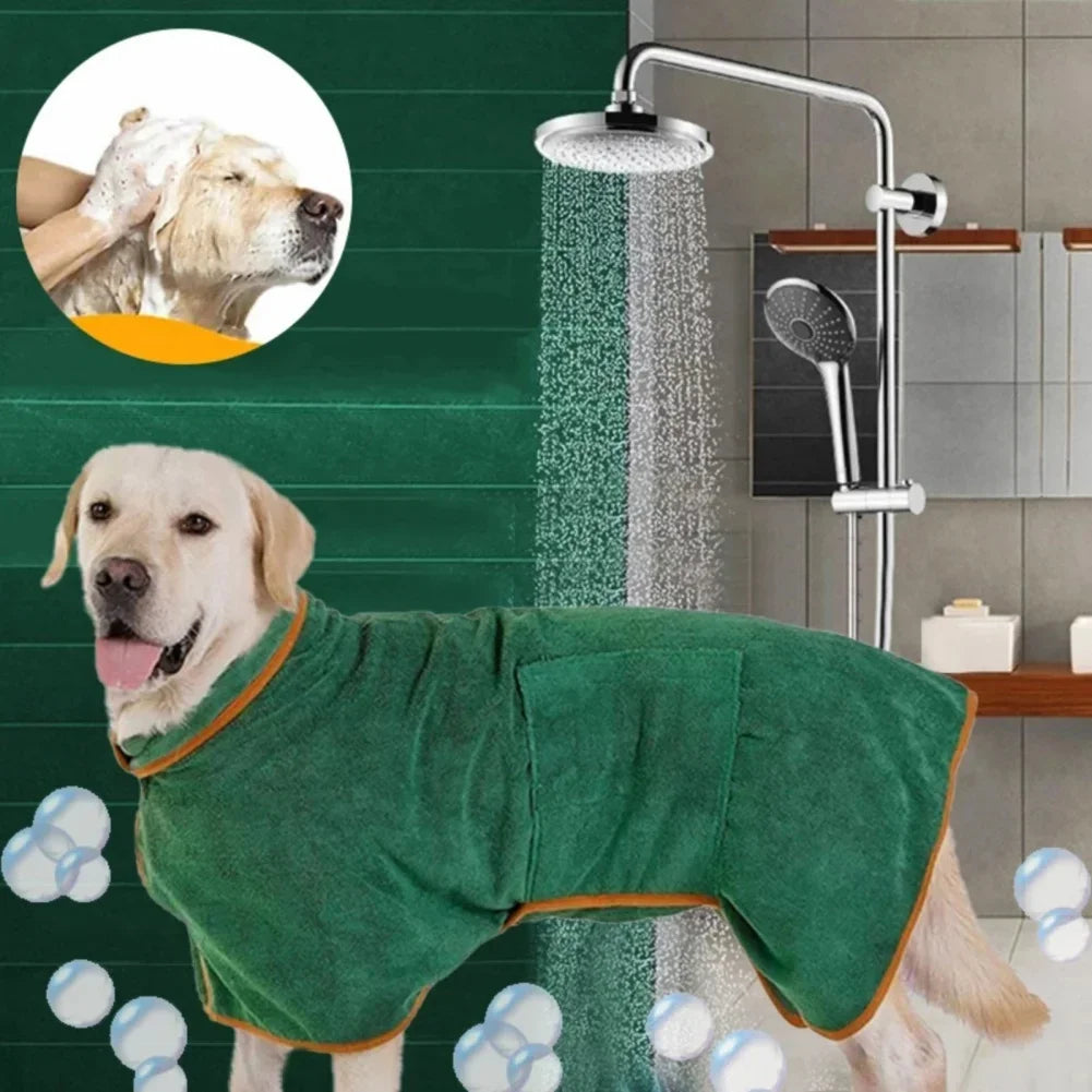 Dog Bathrobe Bath Towel Robe Absorbent Soft Towel