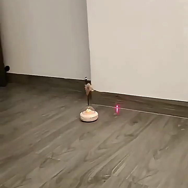 Smart UFO Cat Toy – Auto Feather Teaser with LED Light